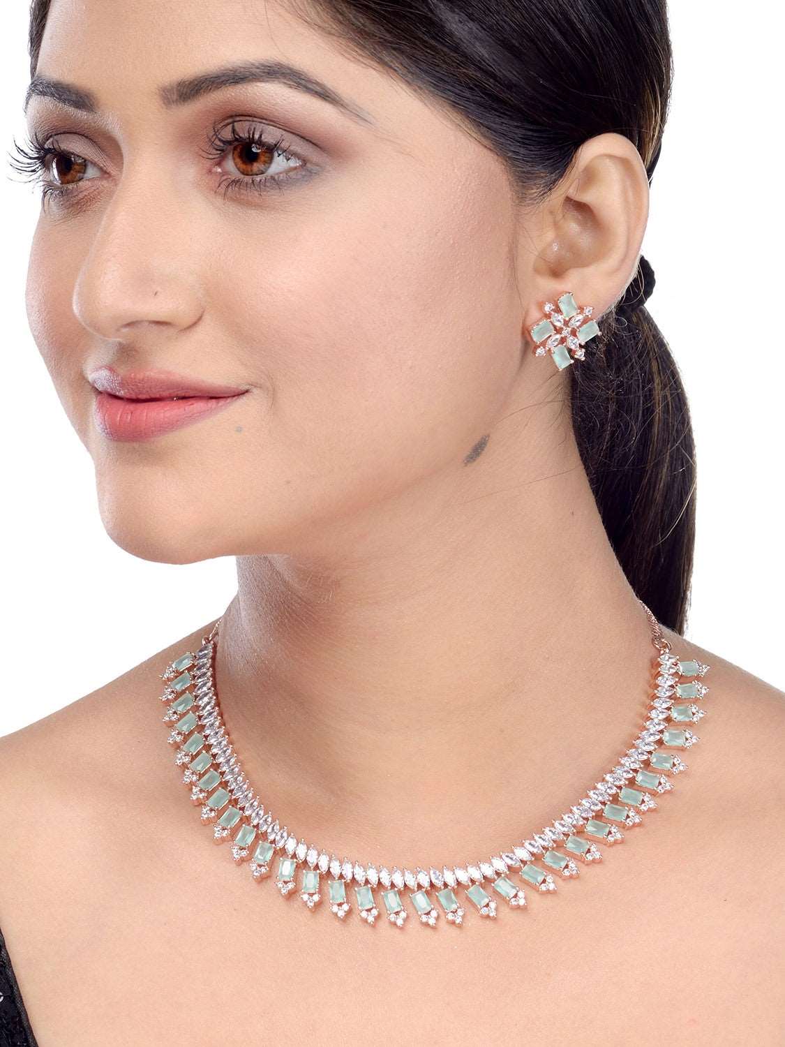 Blue precious stones studded turquoise diamond necklace set stud earrings, zaveri pearls, sale price rs, sale price, sale gold plated, sale gold, sale, rubans, ring, regular price, priyassi j